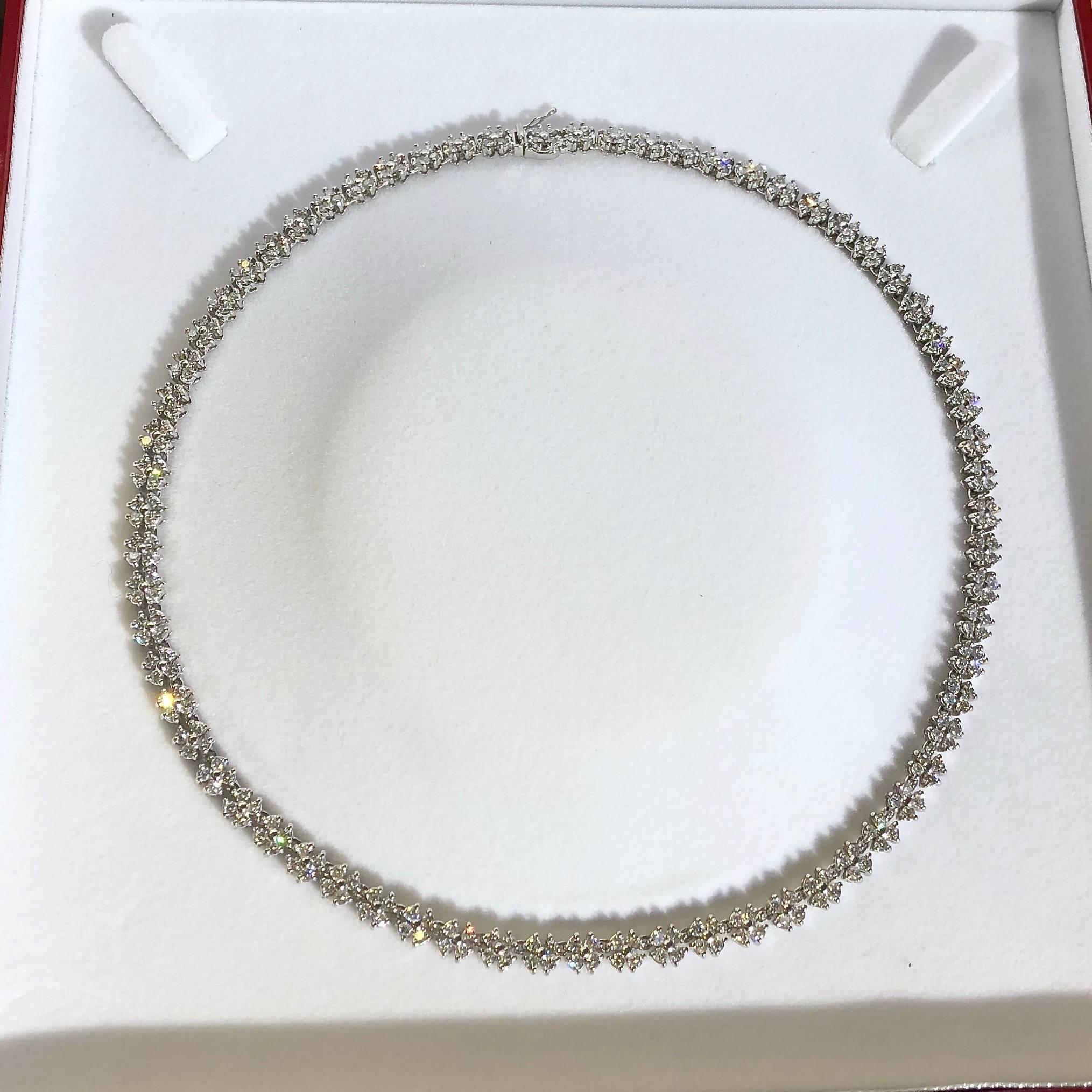 Women's 10 Carat of Diamonds Platinum Necklace