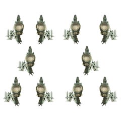 Vintage 10 cast iron wall lights, based on models from the Pont Alexandre III