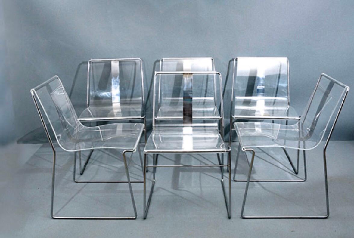 Late 20th Century 10 Chair in Lucite and Steel by Jacques Charpentier