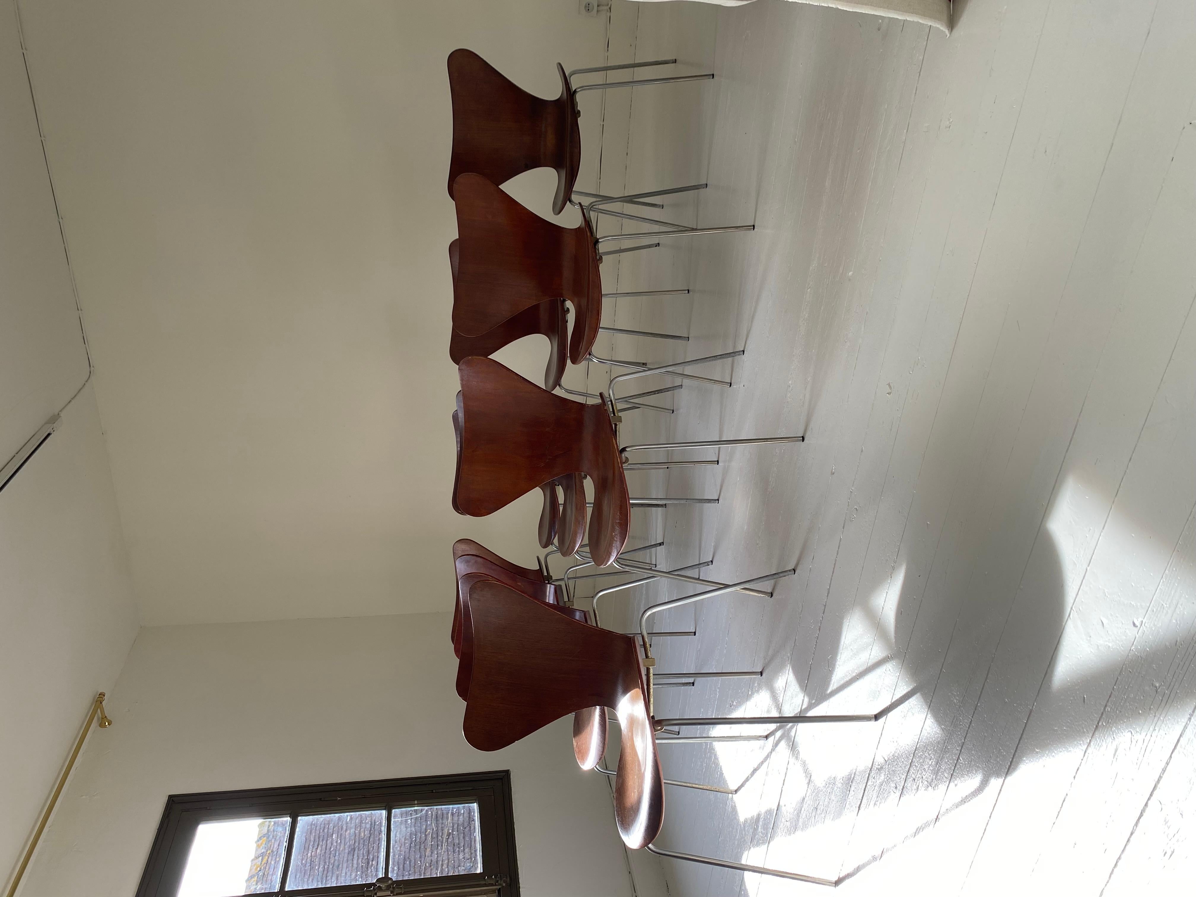 20th Century 10 chaises Arne Jacobsen série 7