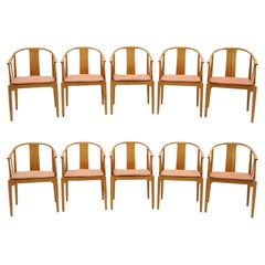 10 China Dining Chairs by Hans Wagner. 1982 Production. Hardly Used. Signed.