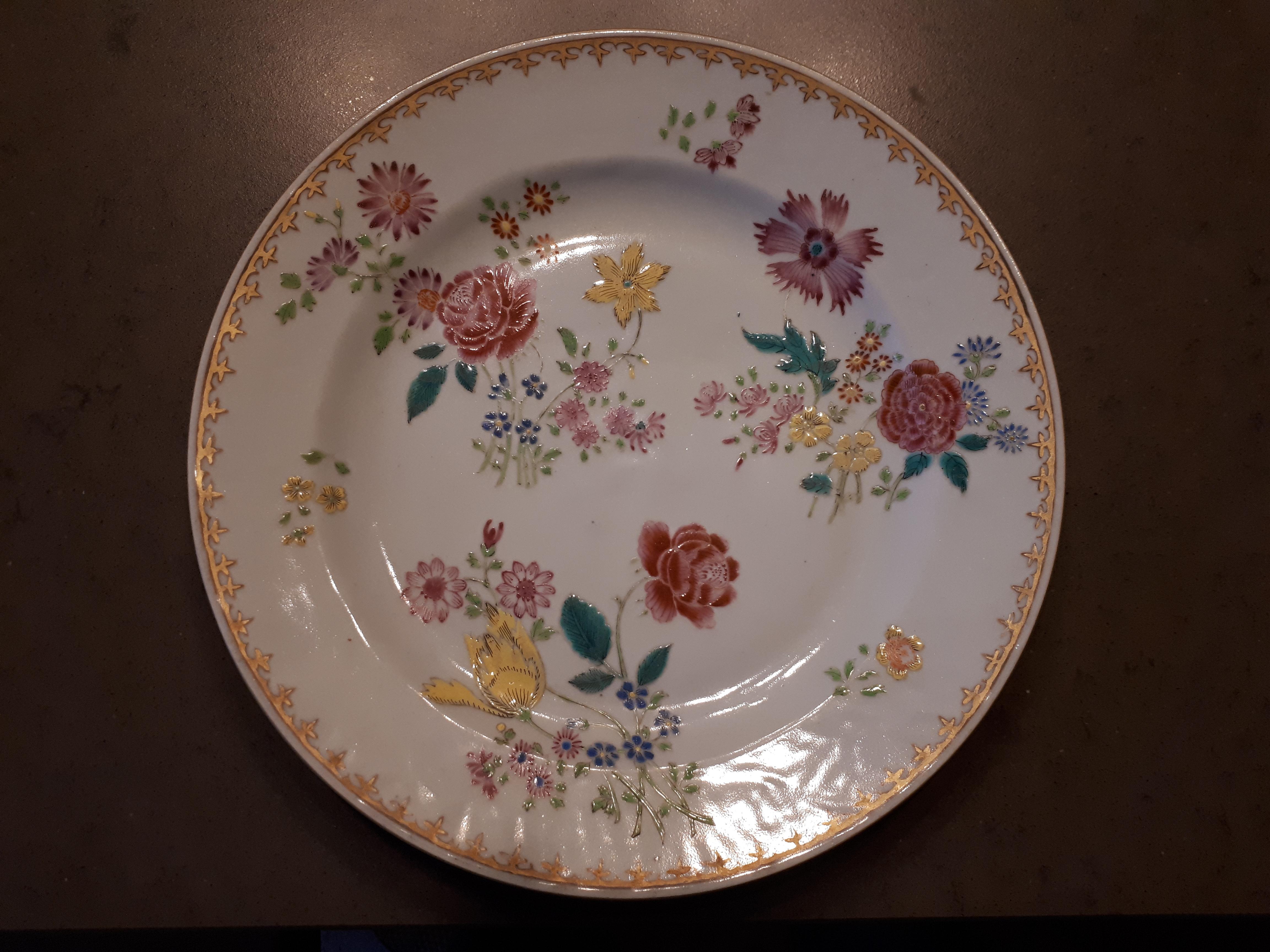 18th Century and Earlier 10 Chinese Plates Kangxi To Qianlong Period, China Qing Dynasty For Sale