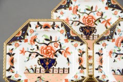 Ten Coalport Octagonal Imari Dessert Plates Aesthetic Movement Dated 1891