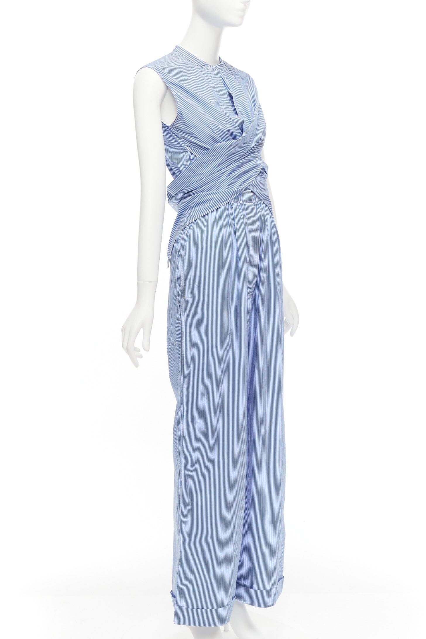 10 CORSO COMO blue white striped wrap top wide leg jumpsuit S
Reference: NKLL/A00039
Brand: 10 Corso Como
Material: Fabric
Color: White, Blue
Pattern: Striped
Closure: Button
Extra Details: Wrap front with button closure at