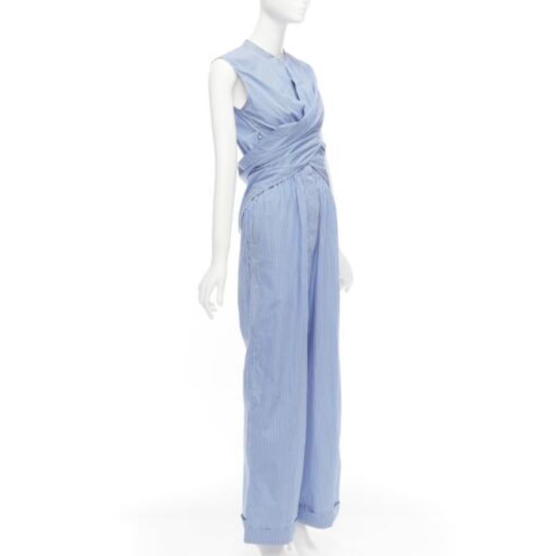 Violet 10 CORSO COMO combinaison à rayures bleues et blanches à jambe large S en vente