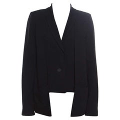 10 Crosby Derek Lam Black Crepe Faux Vest Detail Layered Blazer S