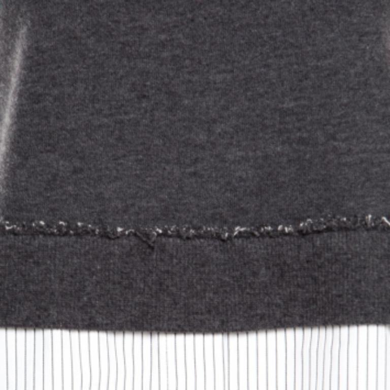 10 Crosby Derek Lam Camicetta senza maniche a righe in maglia bianca e grigia S. White in vendita 1