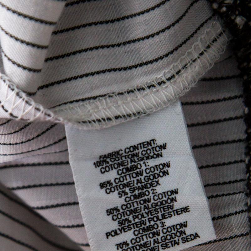 10 Crosby Derek Lam Grey and White Knit Striped Layered Sleeveless Blouse S 1
