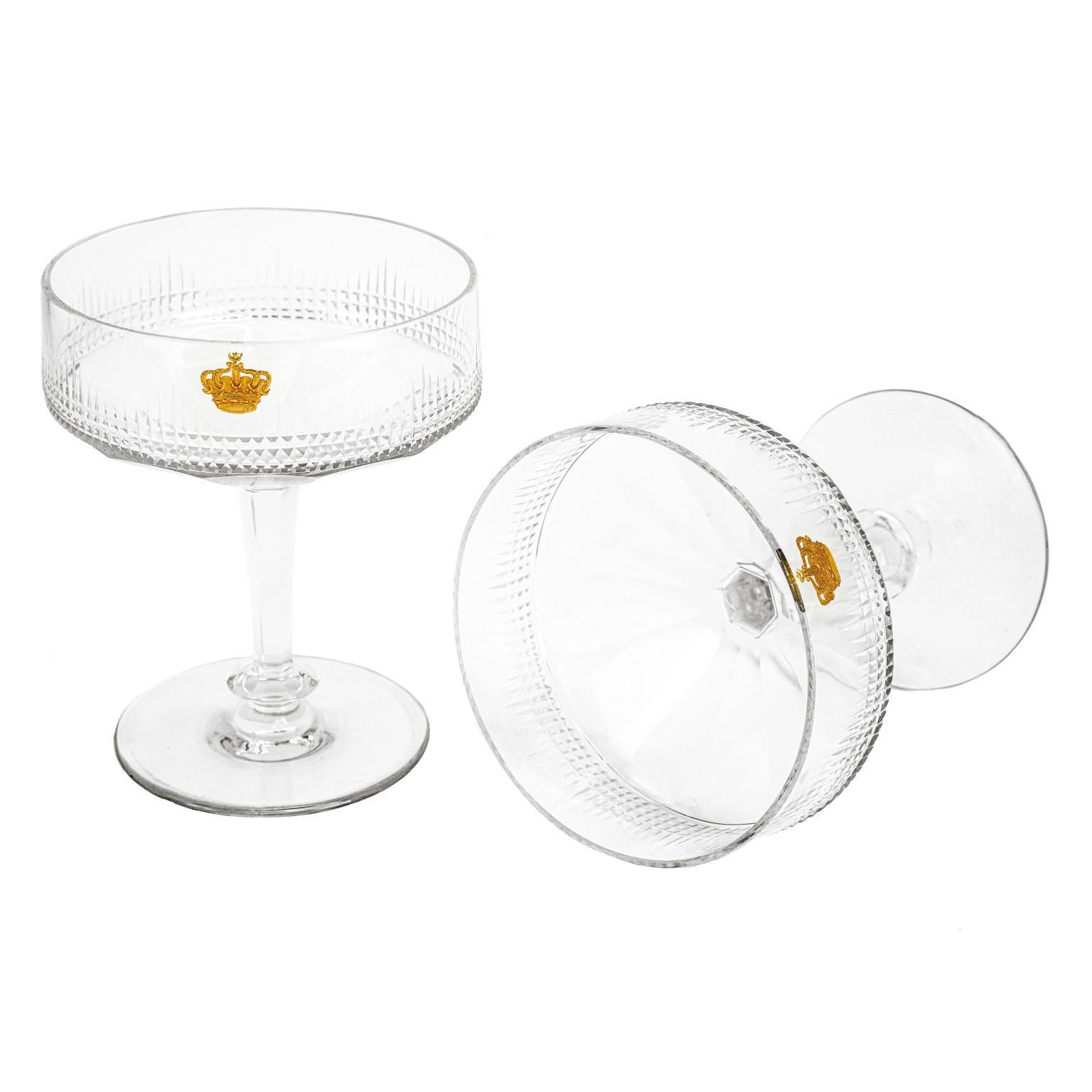 Austrian 10 Crystal Cut Coupe Champagne Glasses