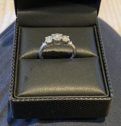 1.0 Carat Diamond and 950 Platinum Three-Stone Diamond Eternity Ring 3