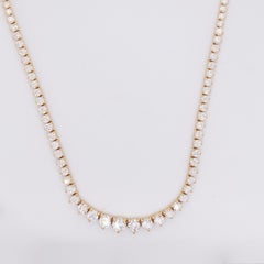 10 Carat Diamond Tennis Riviera Necklace 10 Carats Tapering Choker Necklace