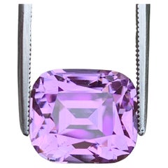 Kunzita talla cojín rosa lavanda de 10 ct Brillo lila pastel para joyería fina