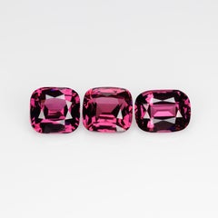 10 cts, Faceted rhodolite garnet cushion set the pair's
