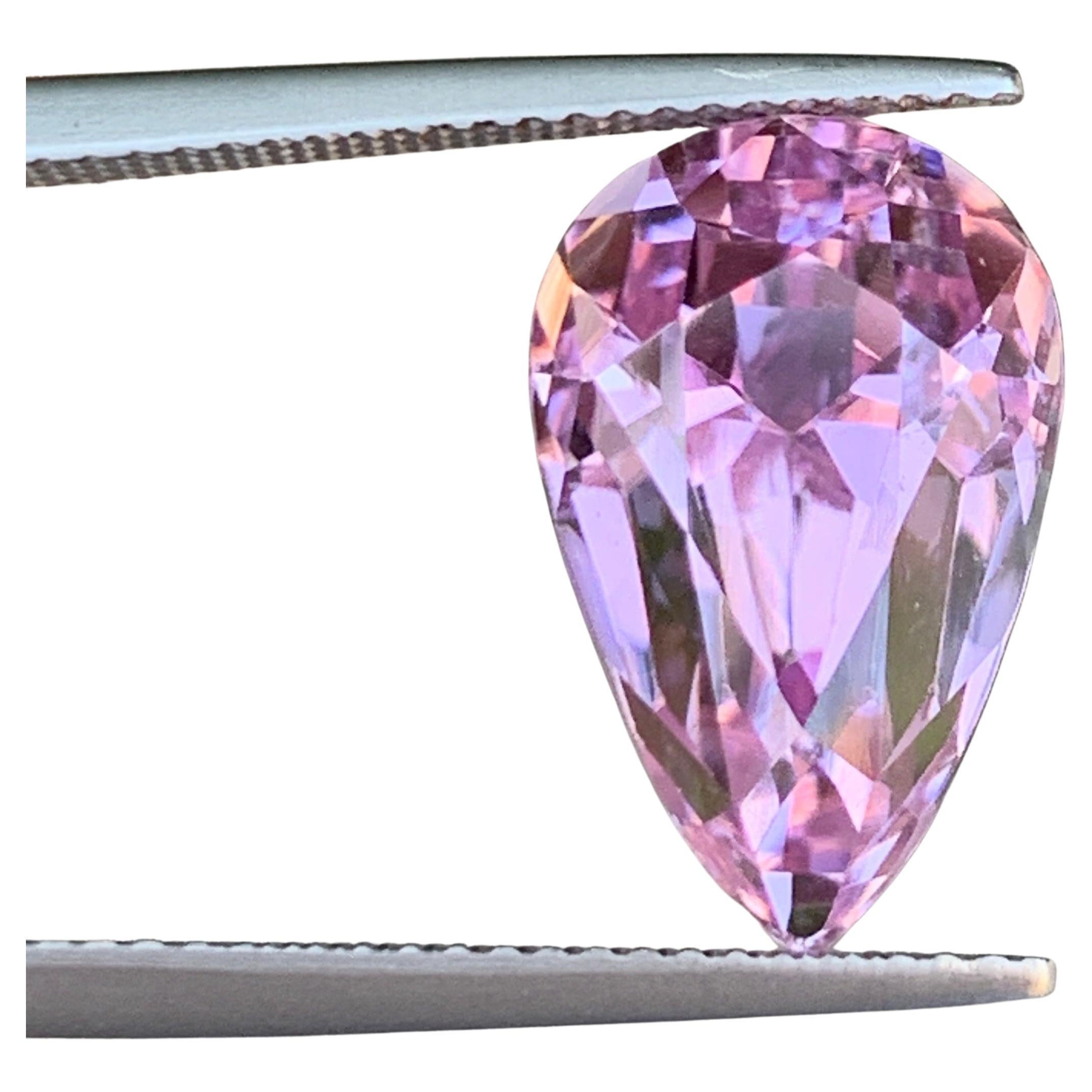 Kunzita rosa bebé (espodumeno) en forma de lágrima de 10 cts Piedra preciosa para joyería