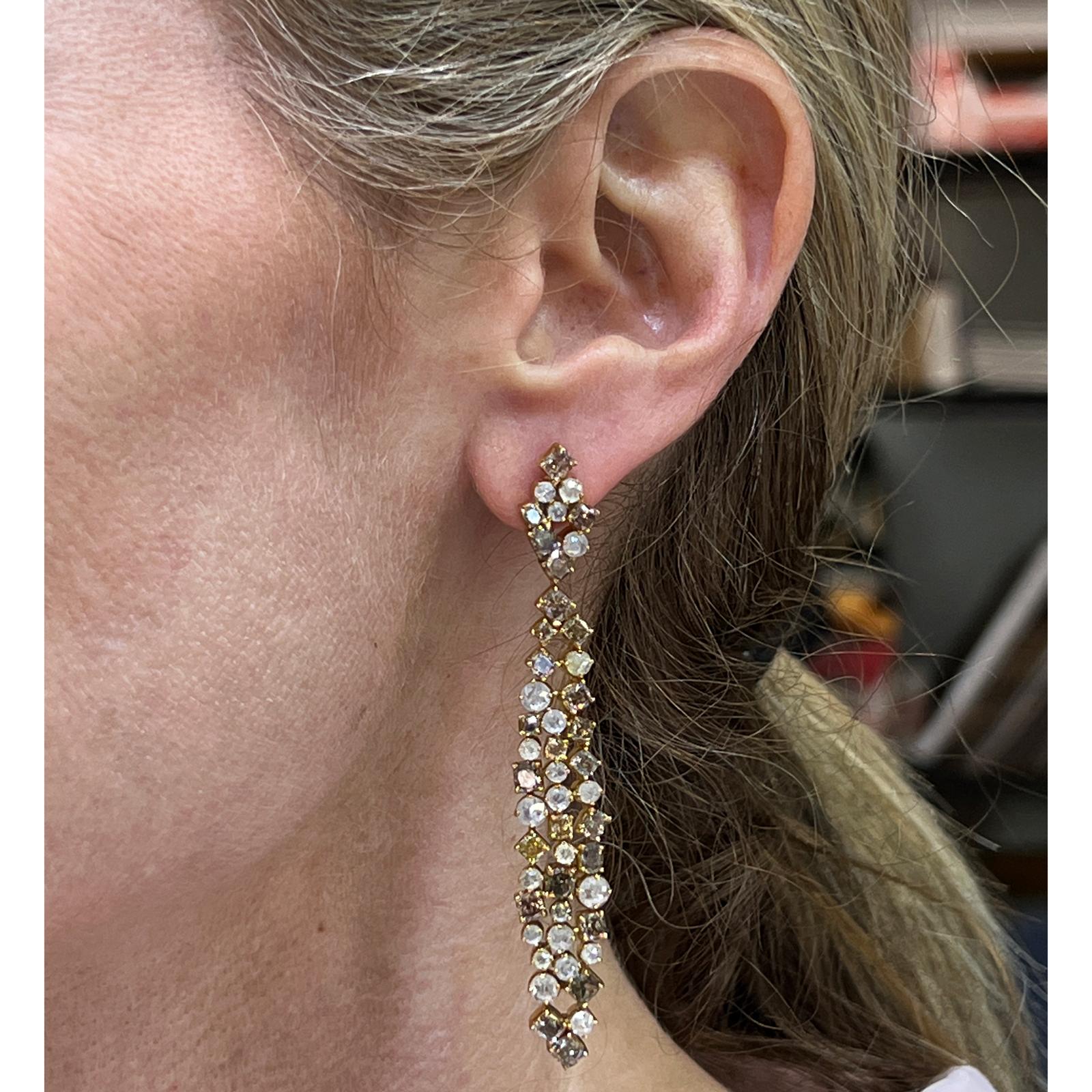 zara cascading flower earrings