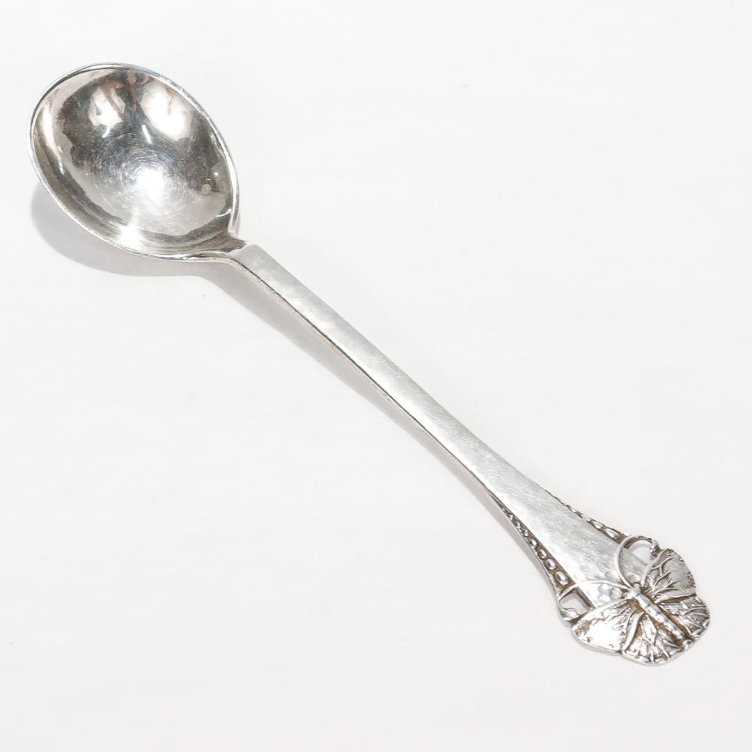 10 Cucchiai Demitasse Danesi d'Argento a Farfalla Sommerflugl Art Nouveau di Frigast in vendita 2