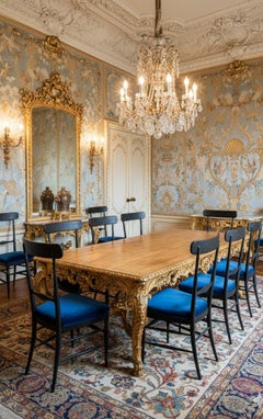 10 Dining Chairs, Italian, Year 1950, (Restoration at the client's choice)