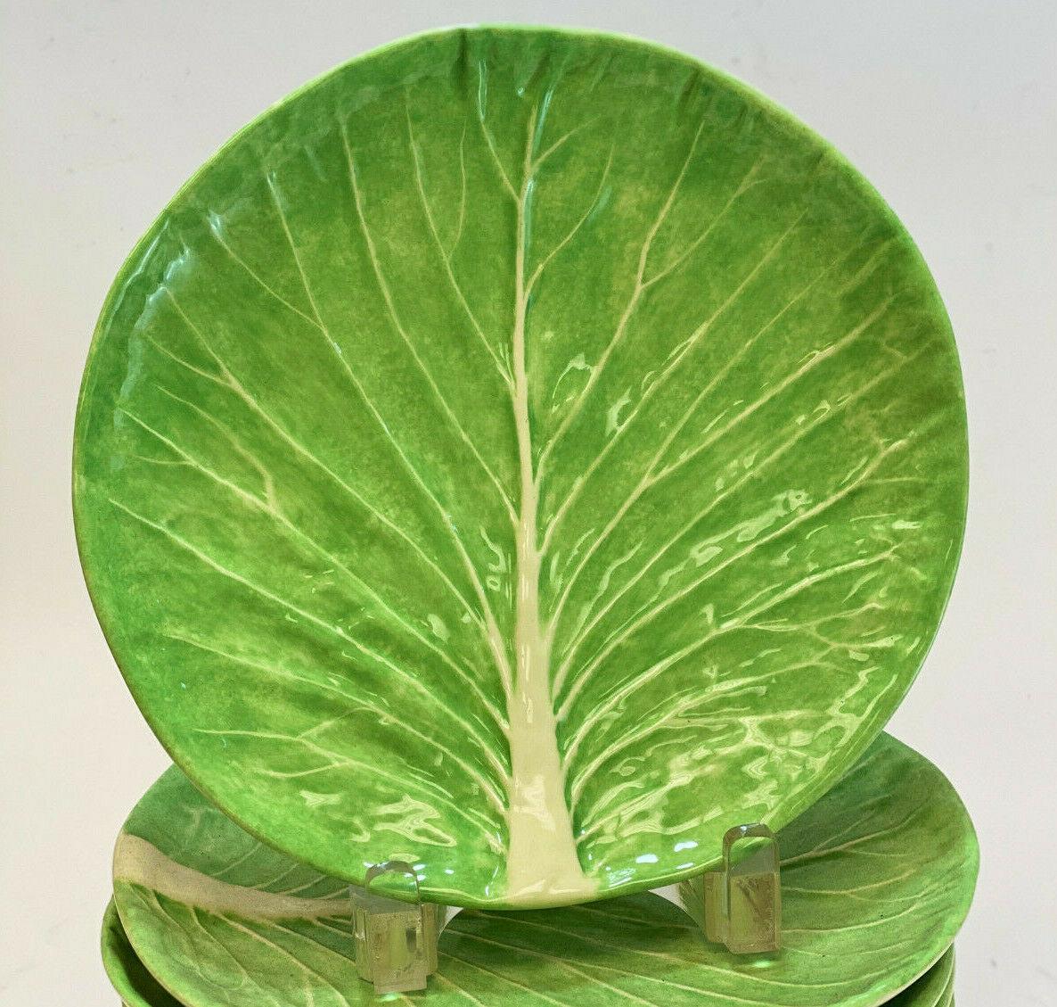 North American 10 Dodie Thayer Jupiter Lettuce Leaf Earthenware Porcelain Luncheon Plates For Sale