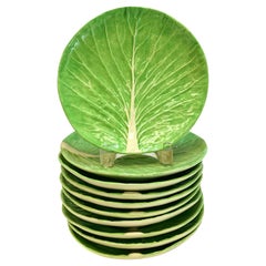 Vintage 10 Dodie Thayer Jupiter Lettuce Leaf Earthenware Porcelain Luncheon Plates