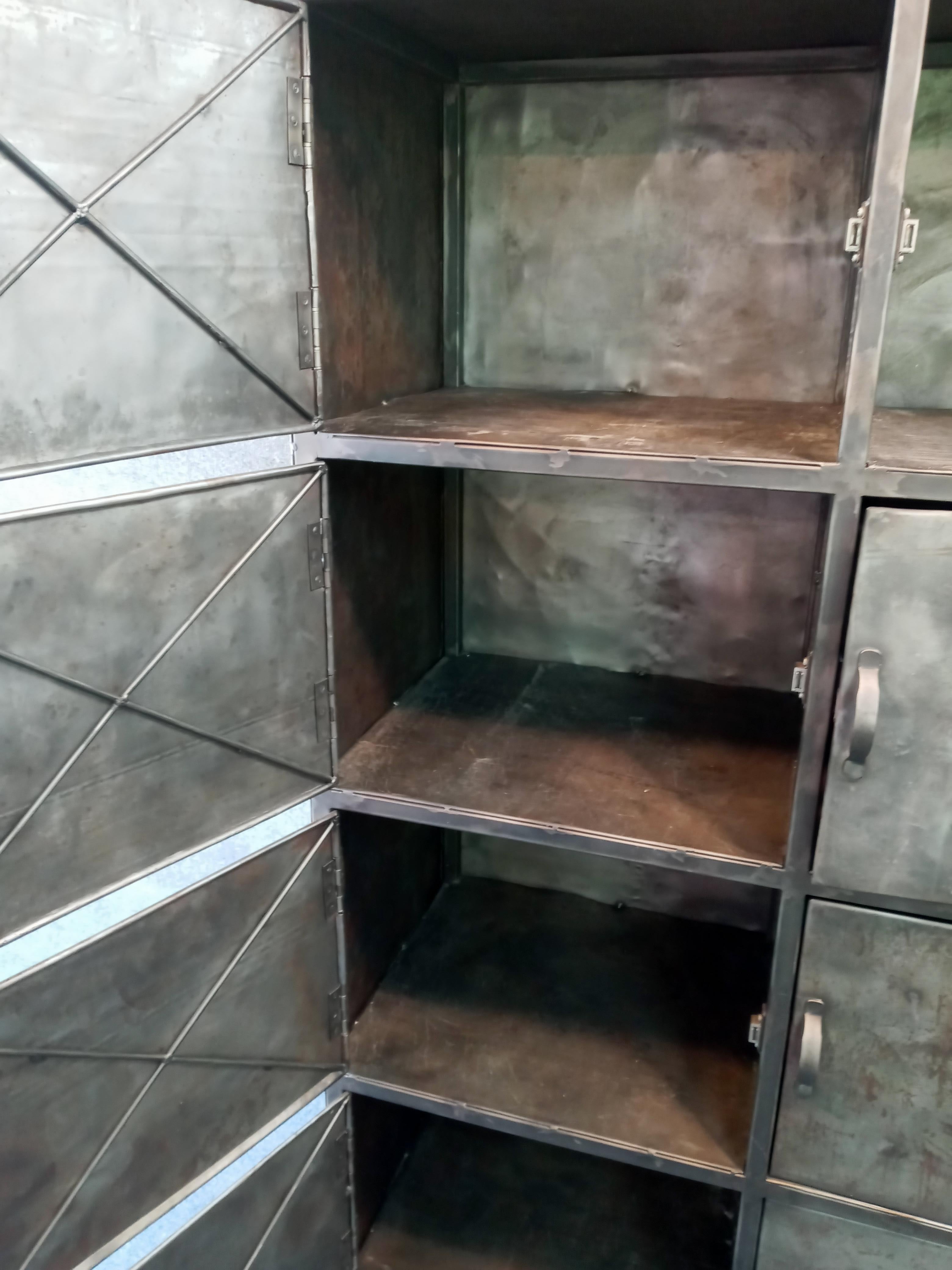 10 Door Contemporary Industrial Metal Cabinet 1