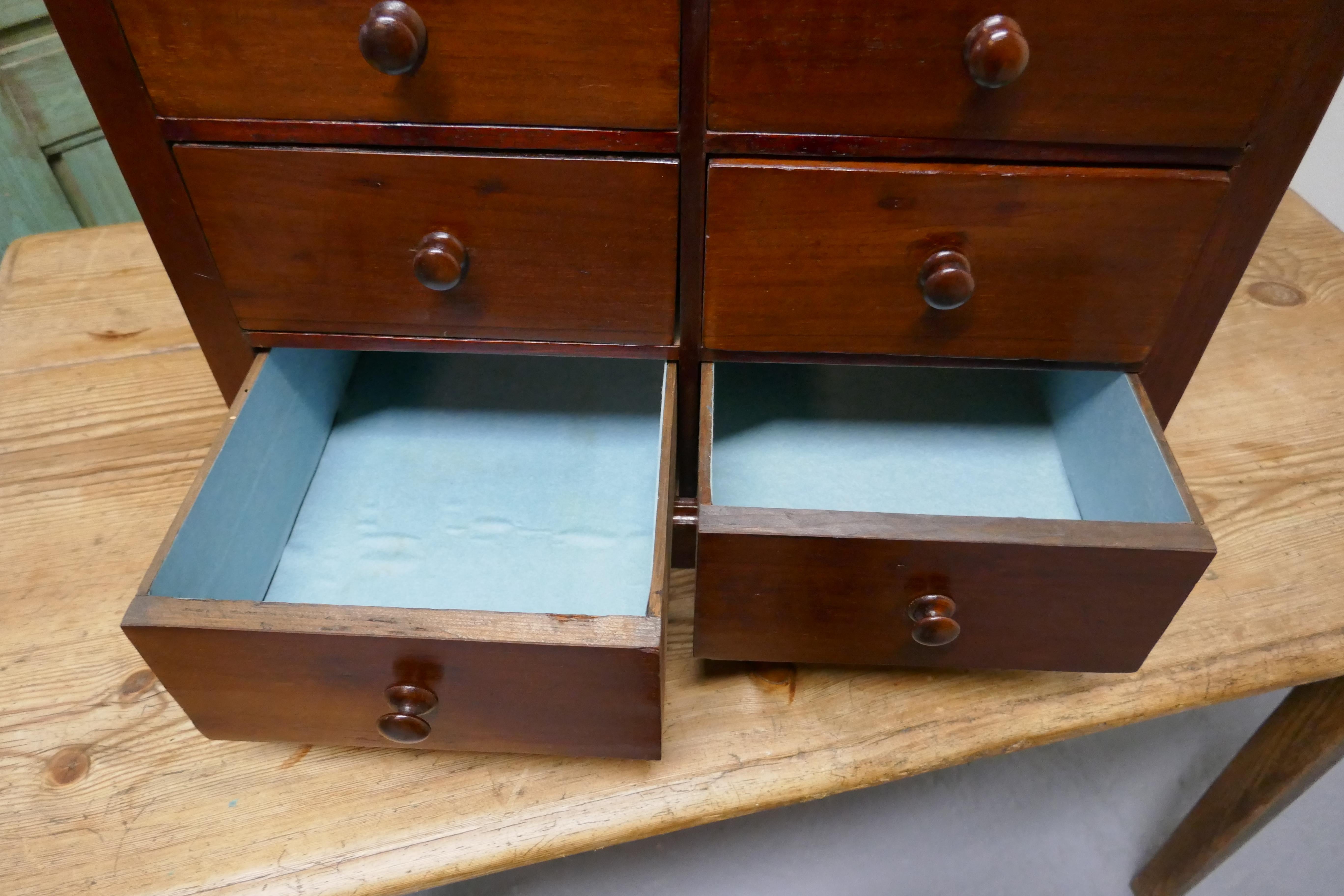 Victorian 10-Drawer Mahogany Collectors Filing Cabinet