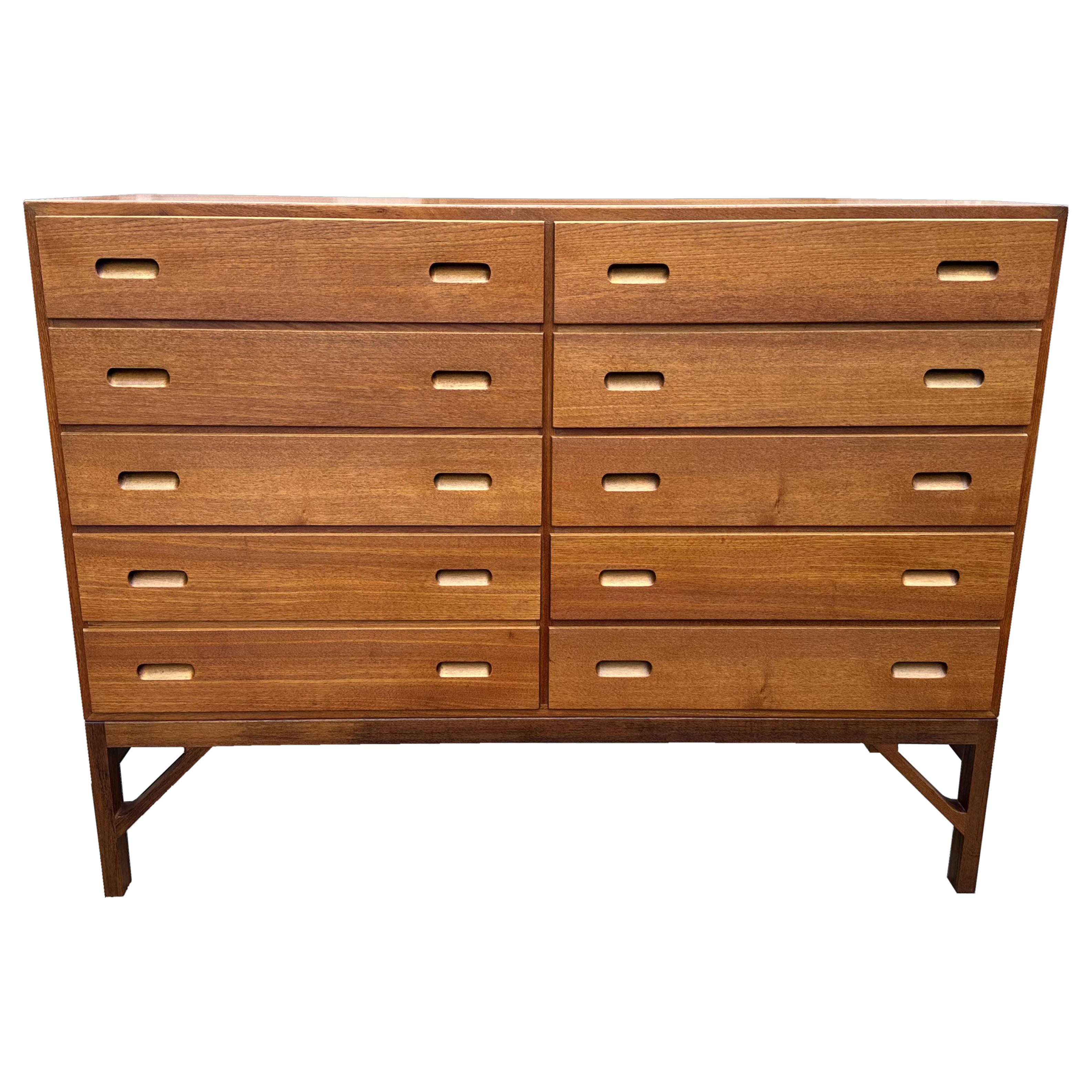 10 Drawer Teak Chest by Borge Mogensen for FDB Mobler