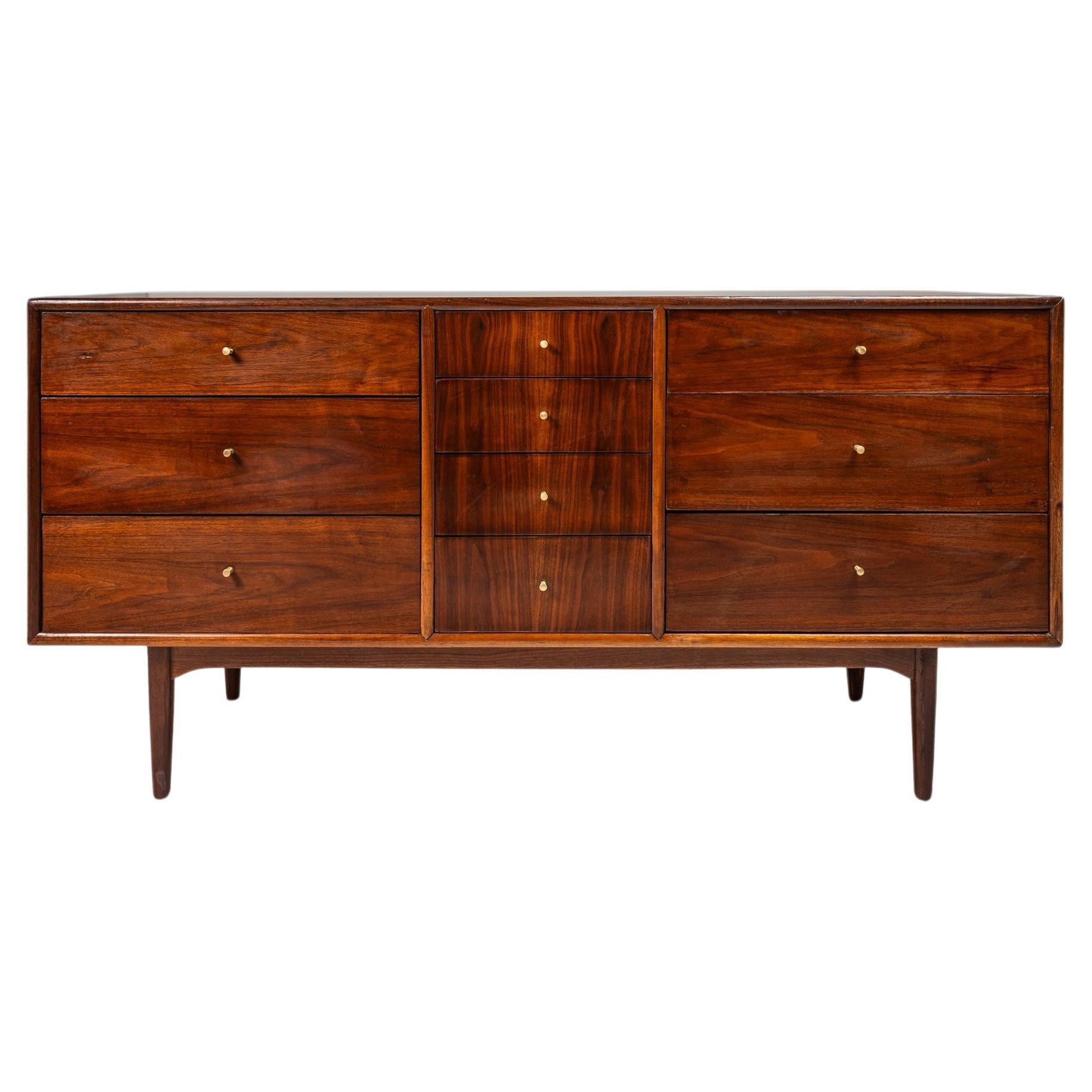 10-Drawer Walnut Dresser by Kipp Stewart for Declaration by Drexel, USA, c. 1960 For Sale