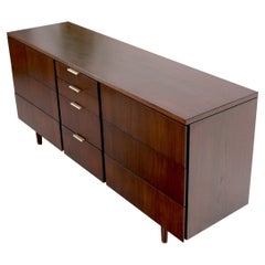 Vintage 10 Drawers Dark Walnut Long Credenza Dresser by John Stuart Fully Refinished