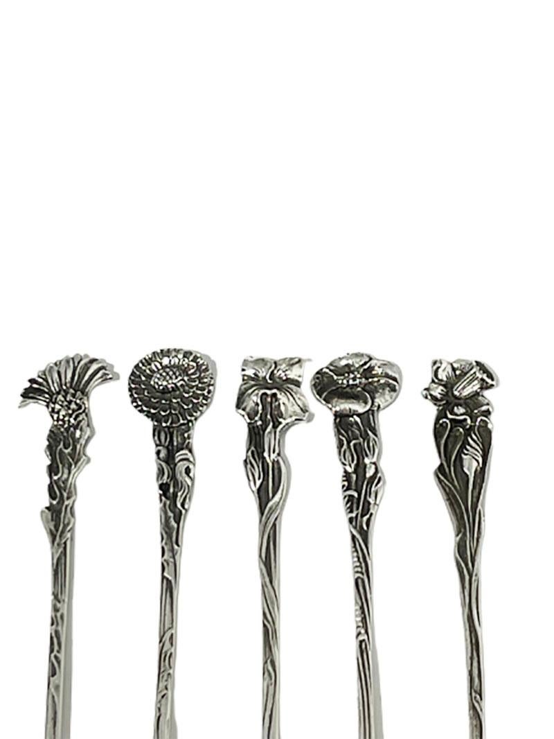 10 Tenedores de repostería de plata holandesa de Th. & P. Moerkerk, ca 1930 Holandés en venta