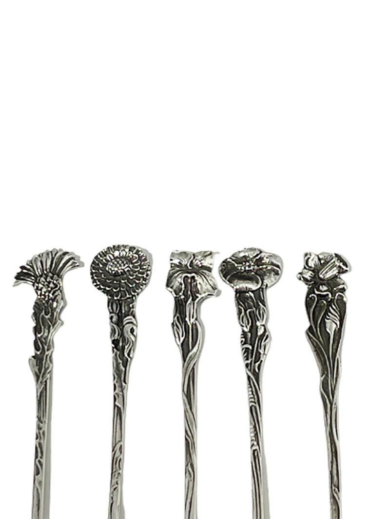 10 Dutch Silver Pastry Forks by Th. & P. Moerkerk, ca 1930 In Good Condition For Sale In Delft, NL