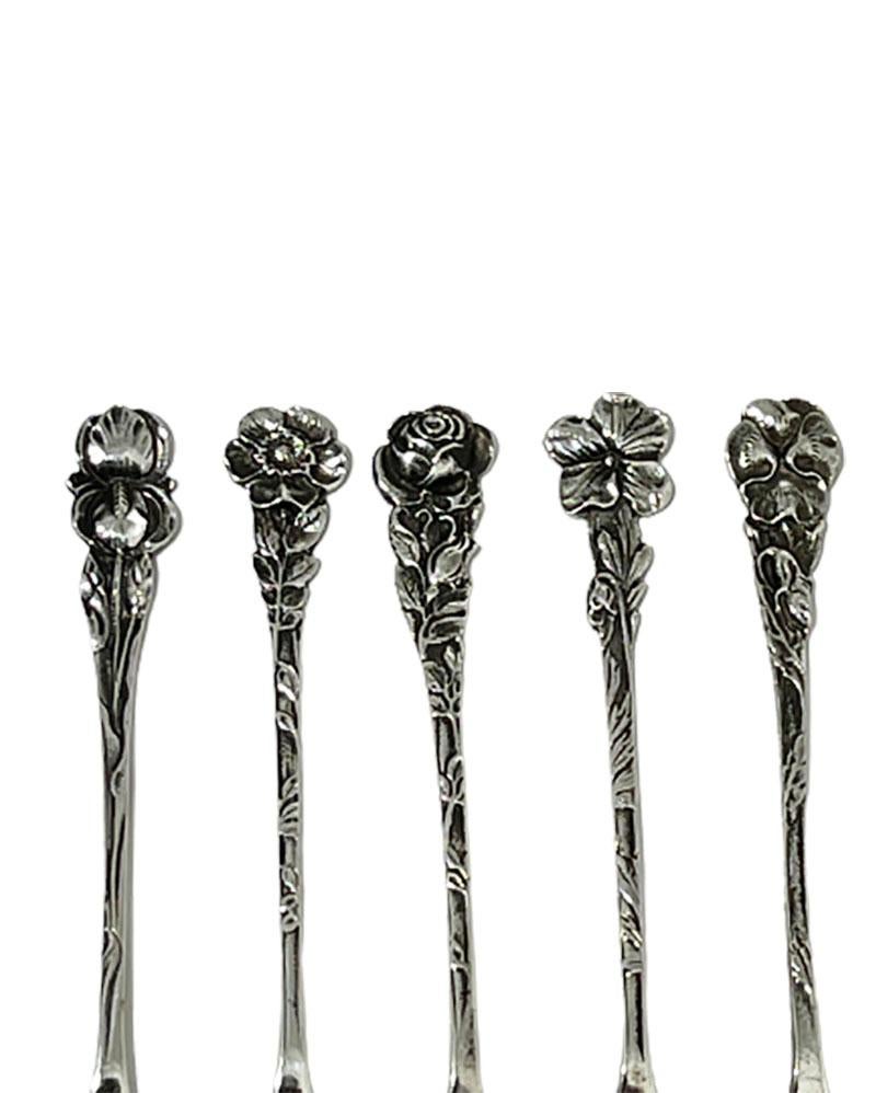 20th Century 10 Dutch Silver Pastry Forks by Th. & P. Moerkerk, ca 1930 For Sale