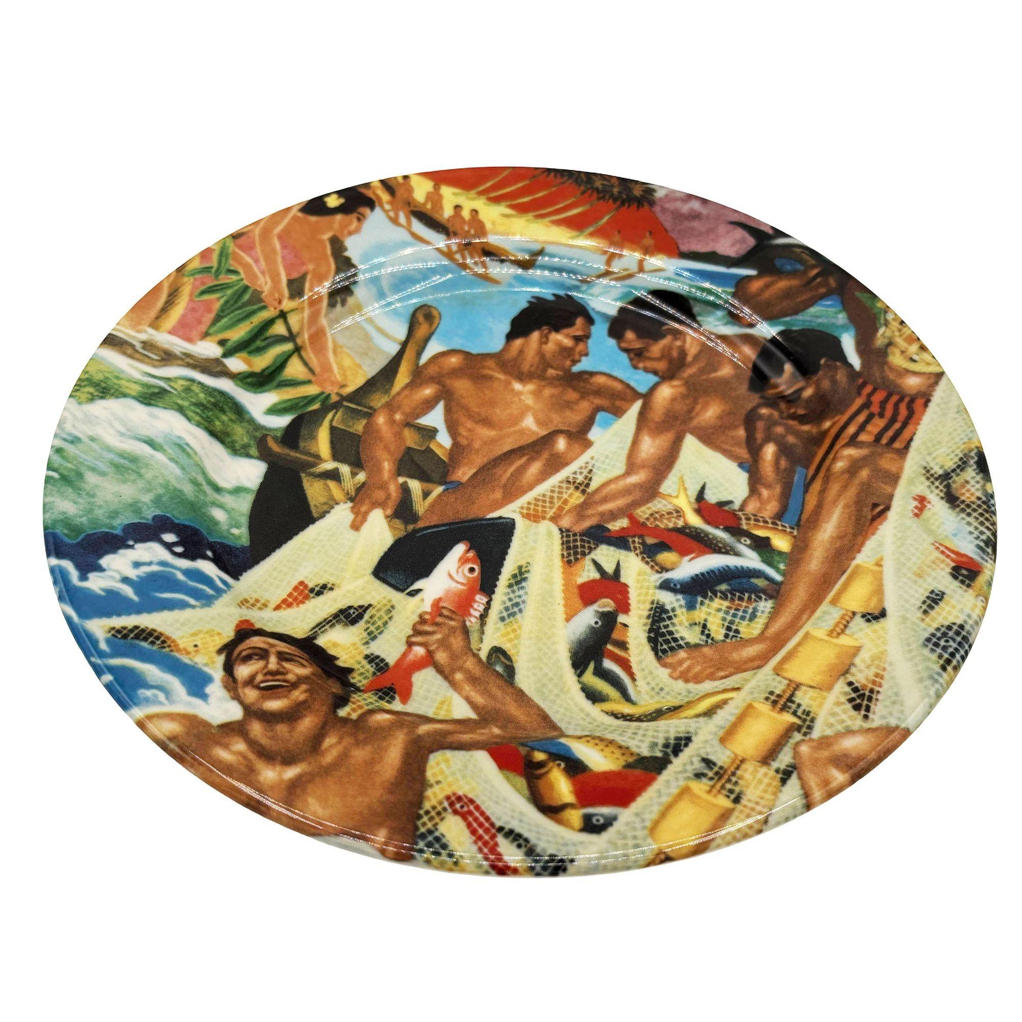 Hawaiiana Ware 10'' Servierplatte aus Keramik mit dem Motiv 