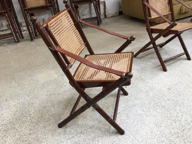 10 Faux Bamboo Folding Safari Chairs, circa 19501960 For Sale at 1stdibs