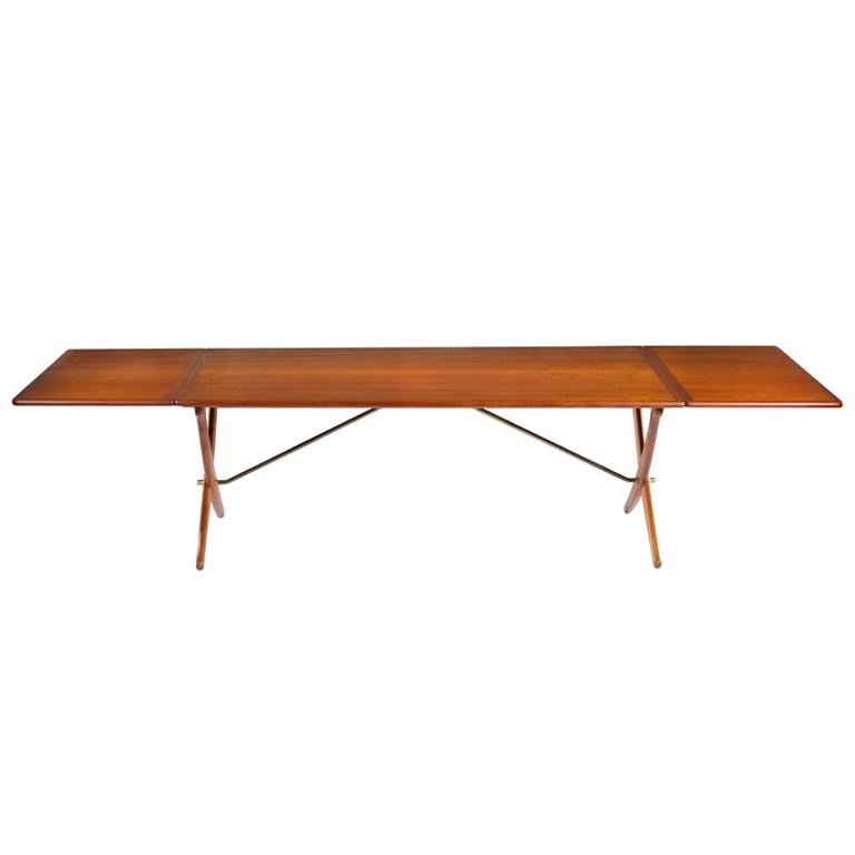 10 Ft Hans Wegner Drop-Leaf Dining Table Model AT-314