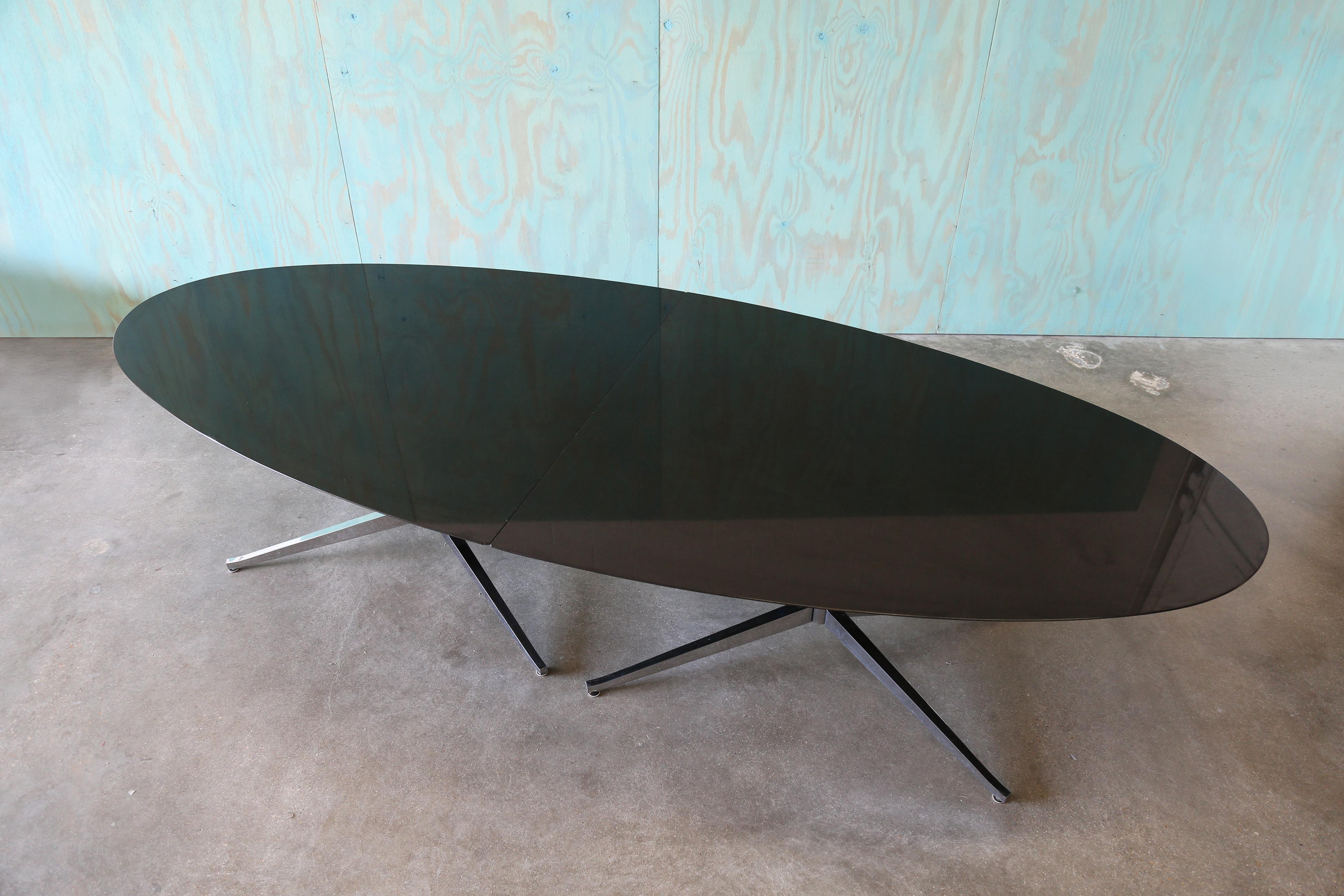 10' Florence Knoll Custom Monumental Dining Table in Absolute Black Granite MCM For Sale 3
