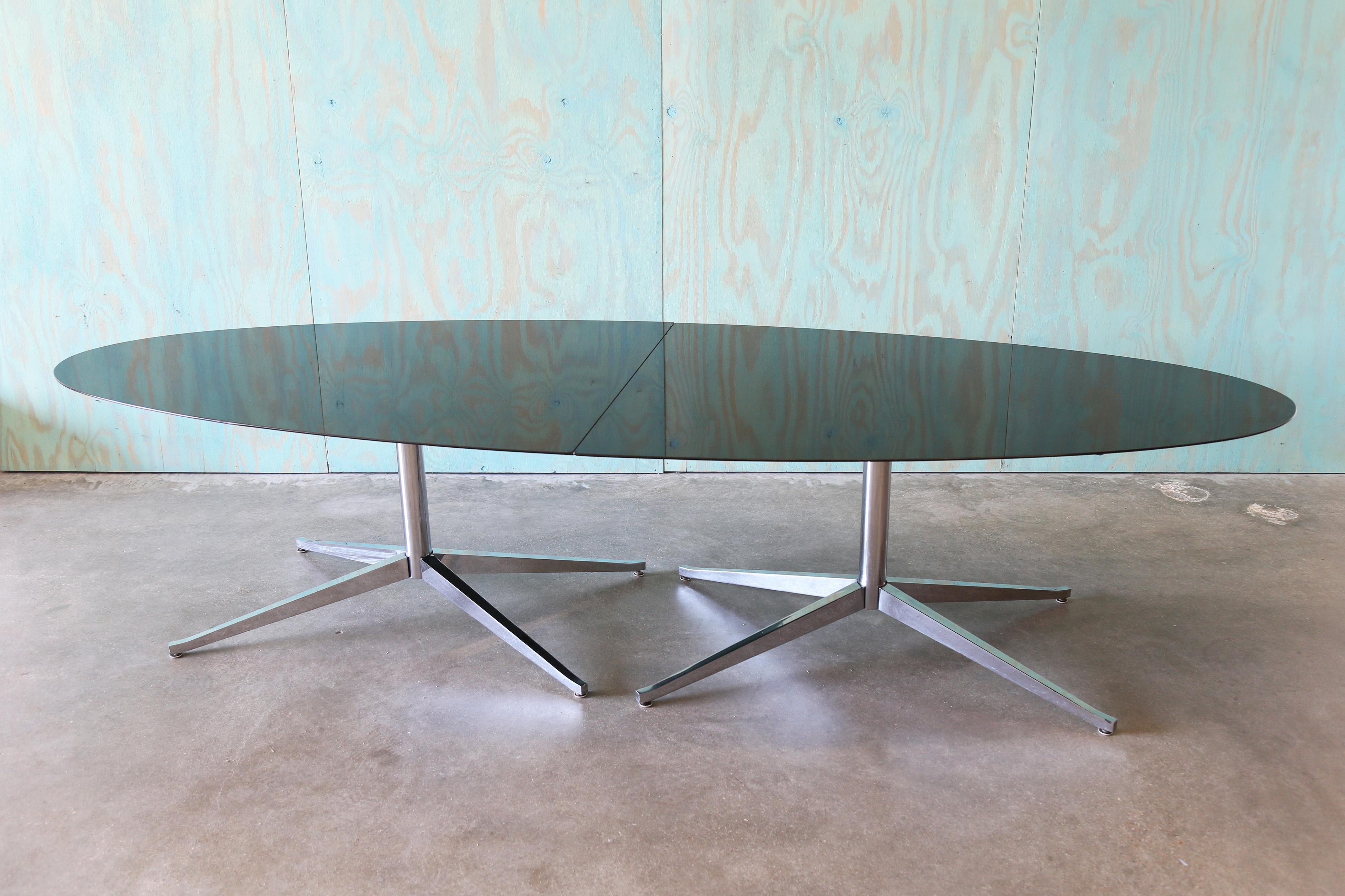10' Florence Knoll Custom Monumental Dining Table in Absolute Black Granite MCM For Sale 4