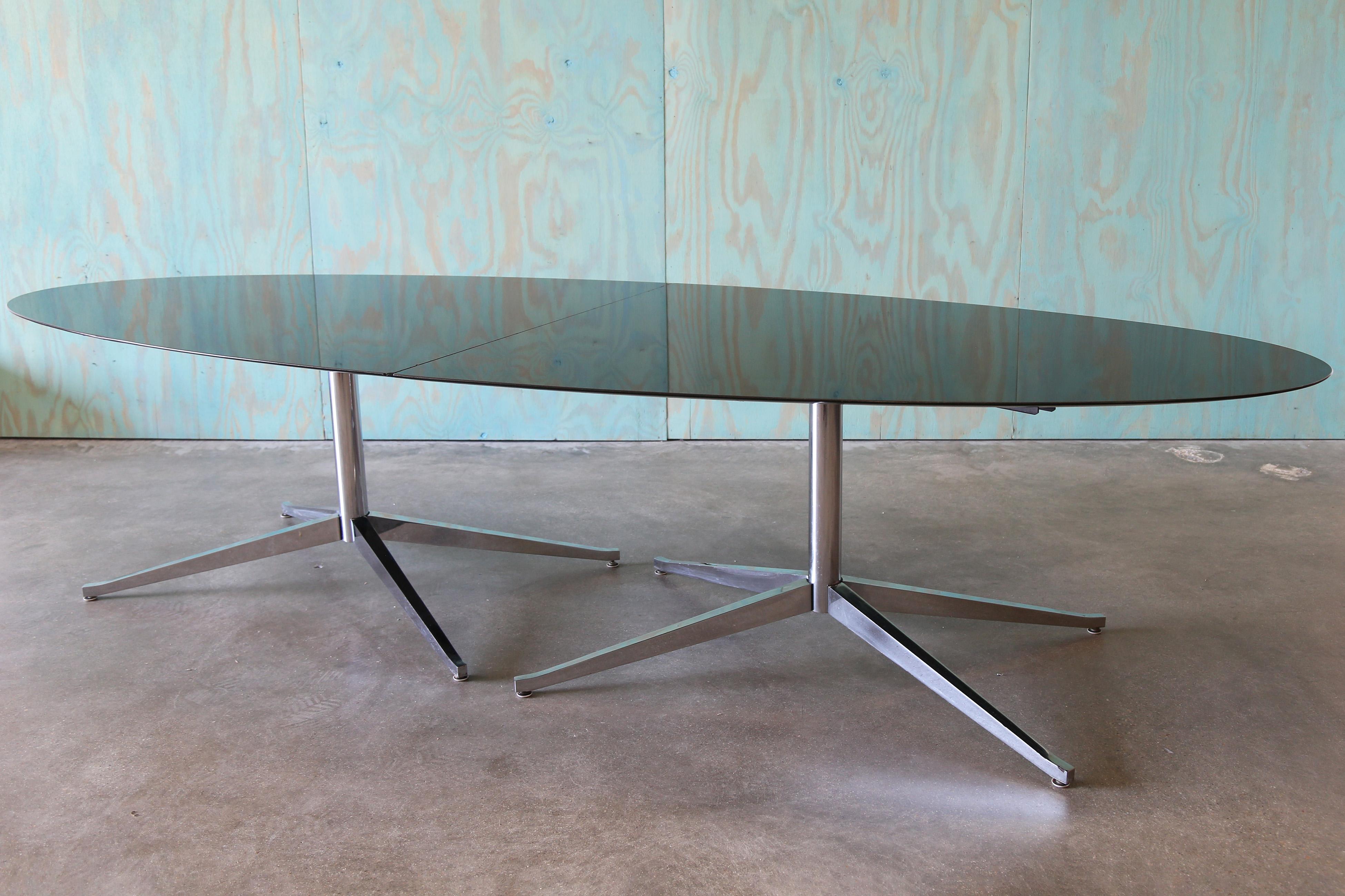 American 10' Florence Knoll Custom Monumental Dining Table in Absolute Black Granite MCM For Sale