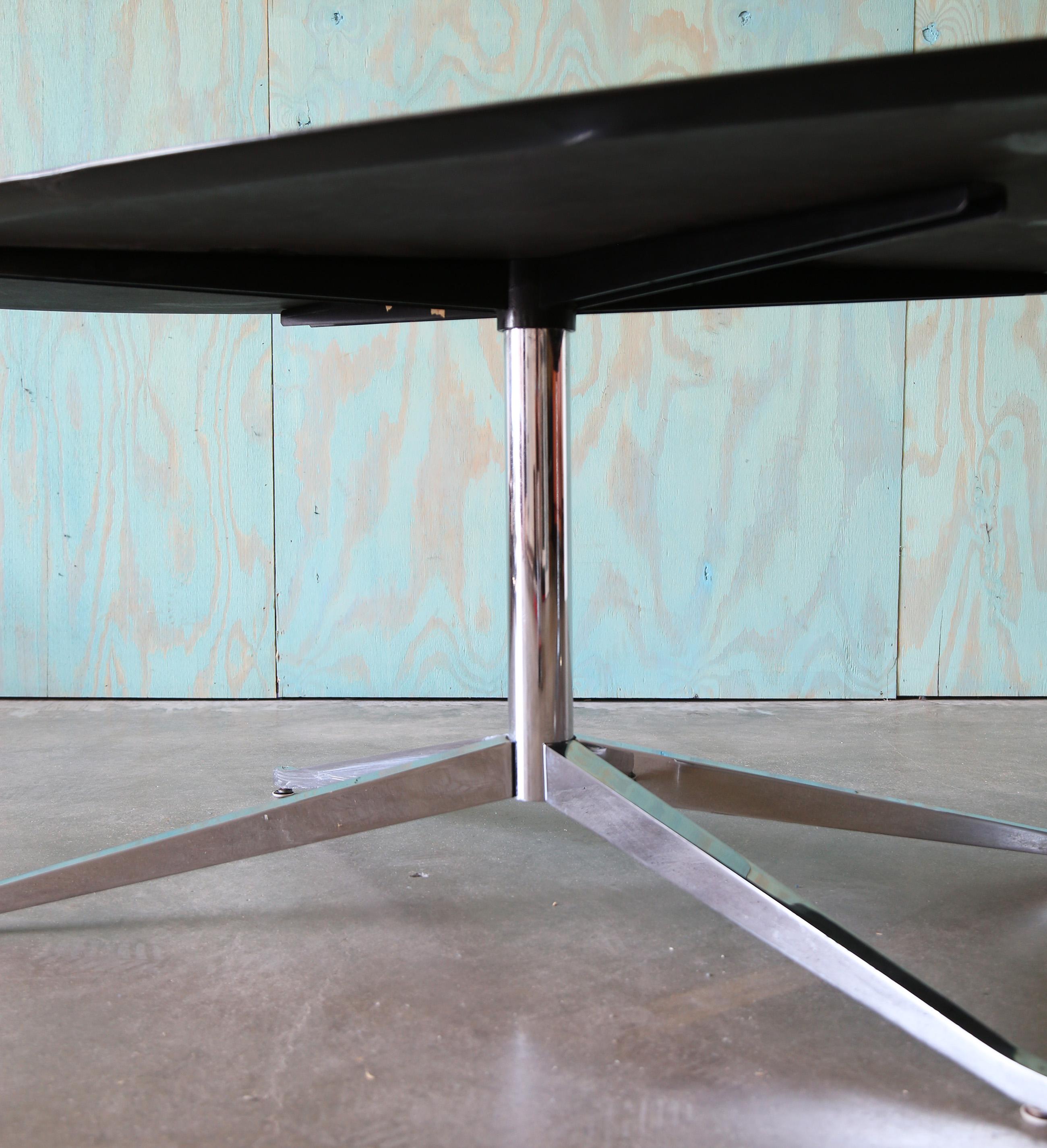 10' Florence Knoll Custom Monumental Dining Table in Absolute Black Granite MCM In Fair Condition For Sale In Virginia Beach, VA