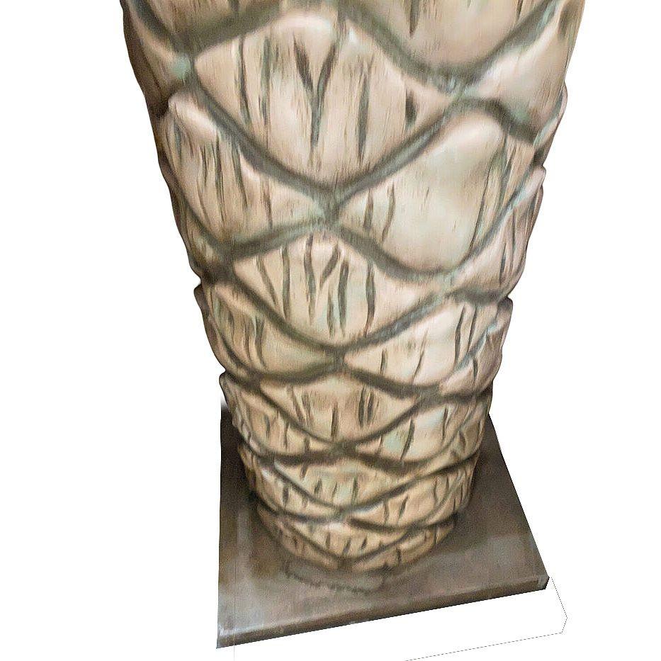 Late 20th Century 10-Foot Fiberglass Art Deco Grand Palm Tree Architectural Column, 2 Available For Sale