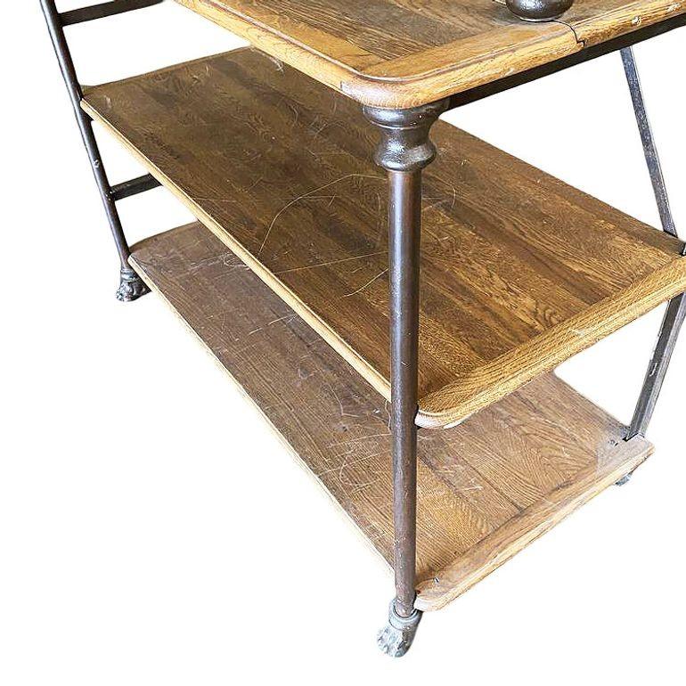 10' Foot Industrial Barn French Style Narrow Library Iron Book Shelf Etagere in vendita 5