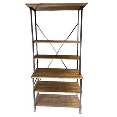 10' Foot Industrial Barn French Style Narrow Library Iron Book Shelf Etagere