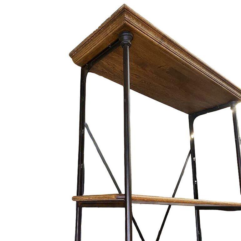 10' Foot Industrial Barn French Style Narrow Library Iron Book Shelf Etagere In condizioni ottime in vendita a Van Nuys, CA