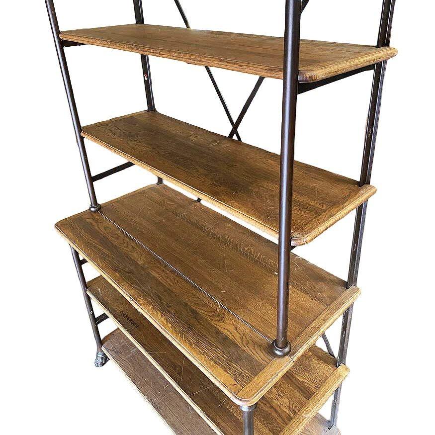 10' Foot Industrial Barn French Style Narrow Library Iron Book Shelf Etagere in vendita 2