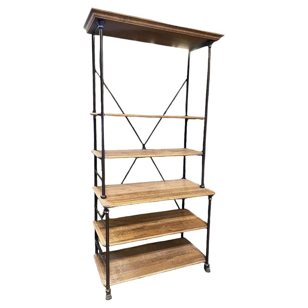 10' Foot Industrial Barn French Style Narrow Library Iron Book Shelf Etagere