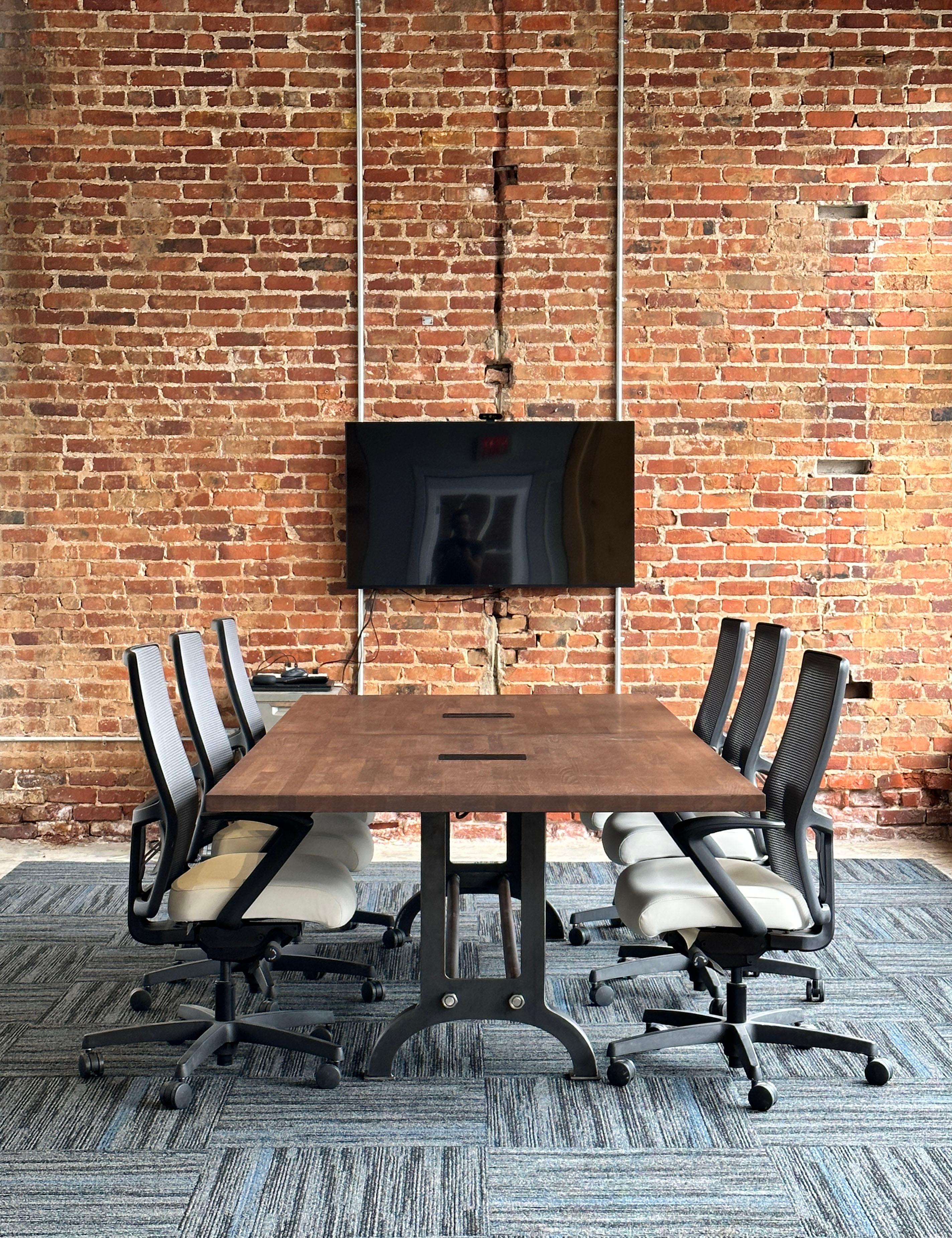 American 10 foot Industrial Beech Wood conference table For Sale