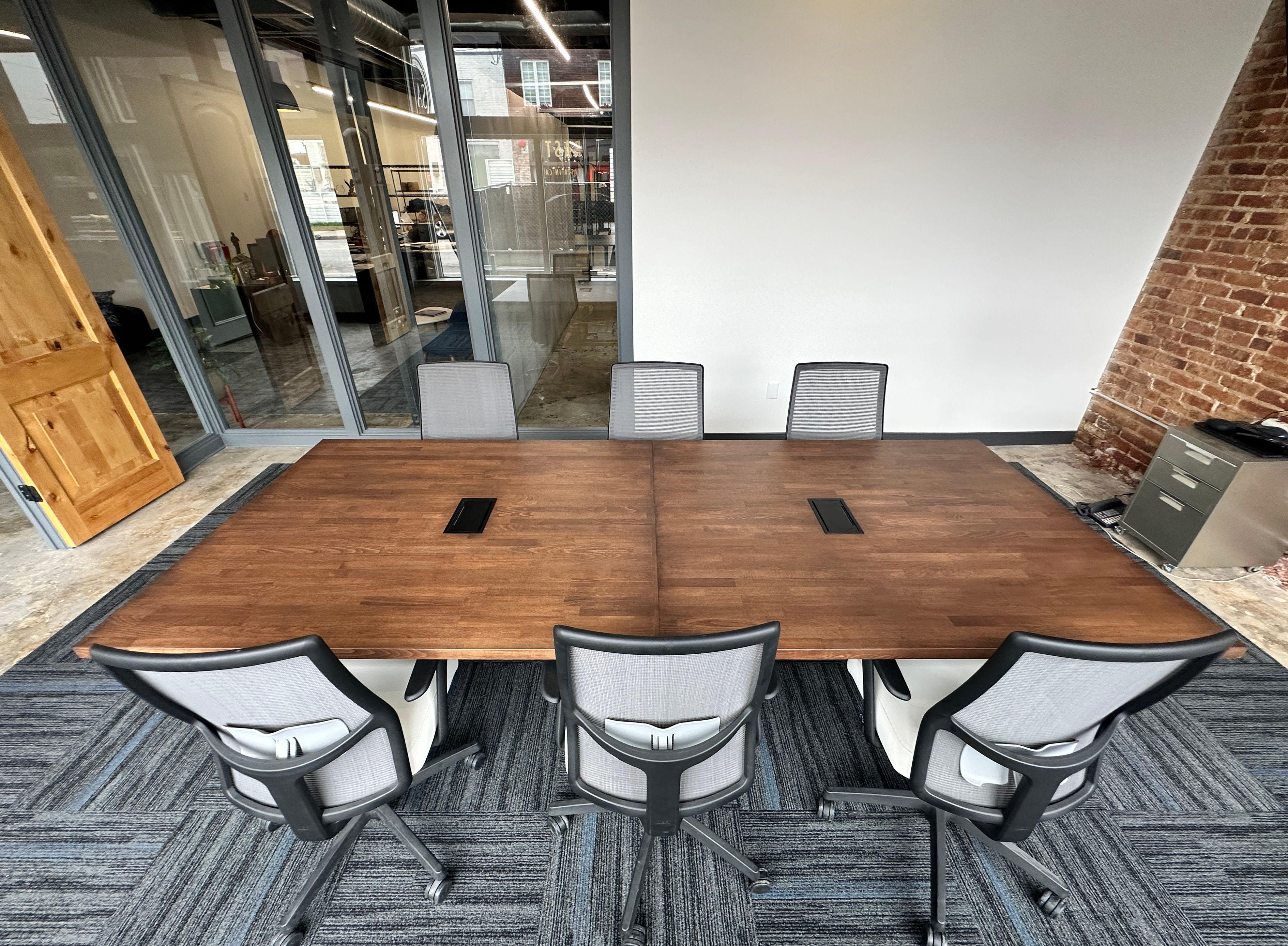 10 foot Industrial Beech Wood conference table In New Condition For Sale In Baltimore, MD