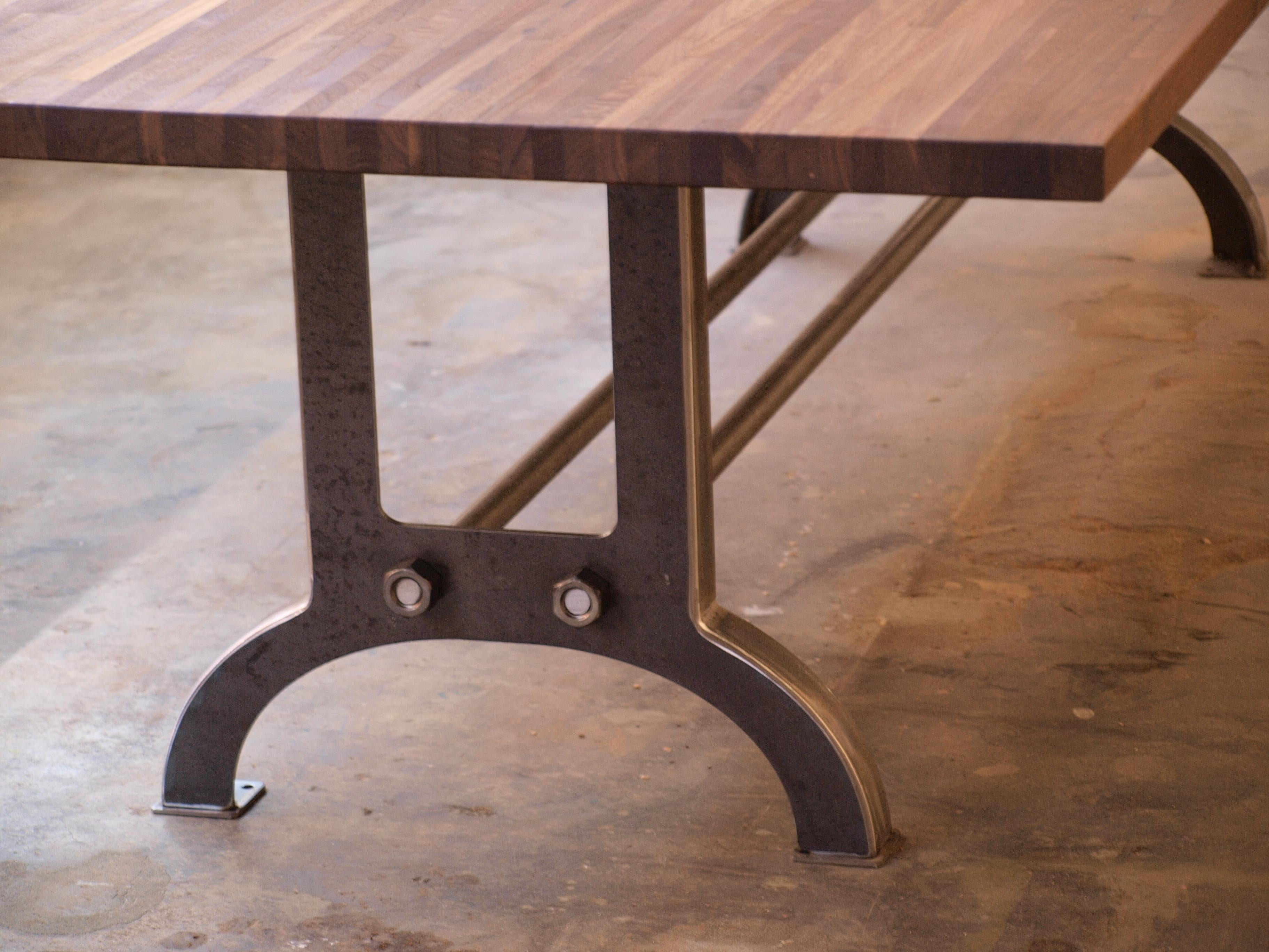 10 foot Industrial Walnut conference table For Sale 1