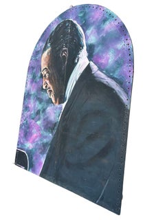 10' Foot Tall Oil on Canvas Portrait of Count Basie Light Up Folding Screen