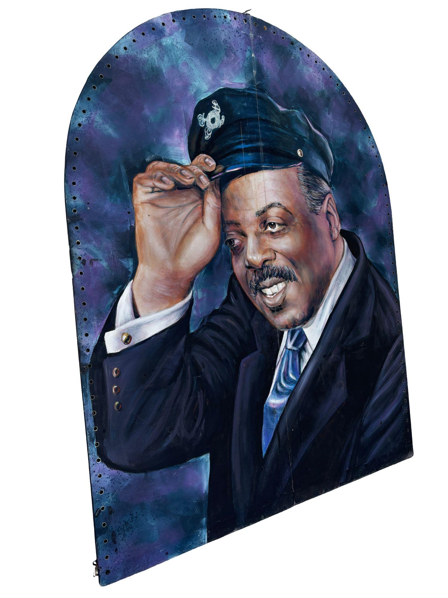 10' Foot Tall Oil on Canvas Portrait of Count Basie Light Up Fold Up Folding Screen (écran pliable) Excellent état - En vente à Van Nuys, CA