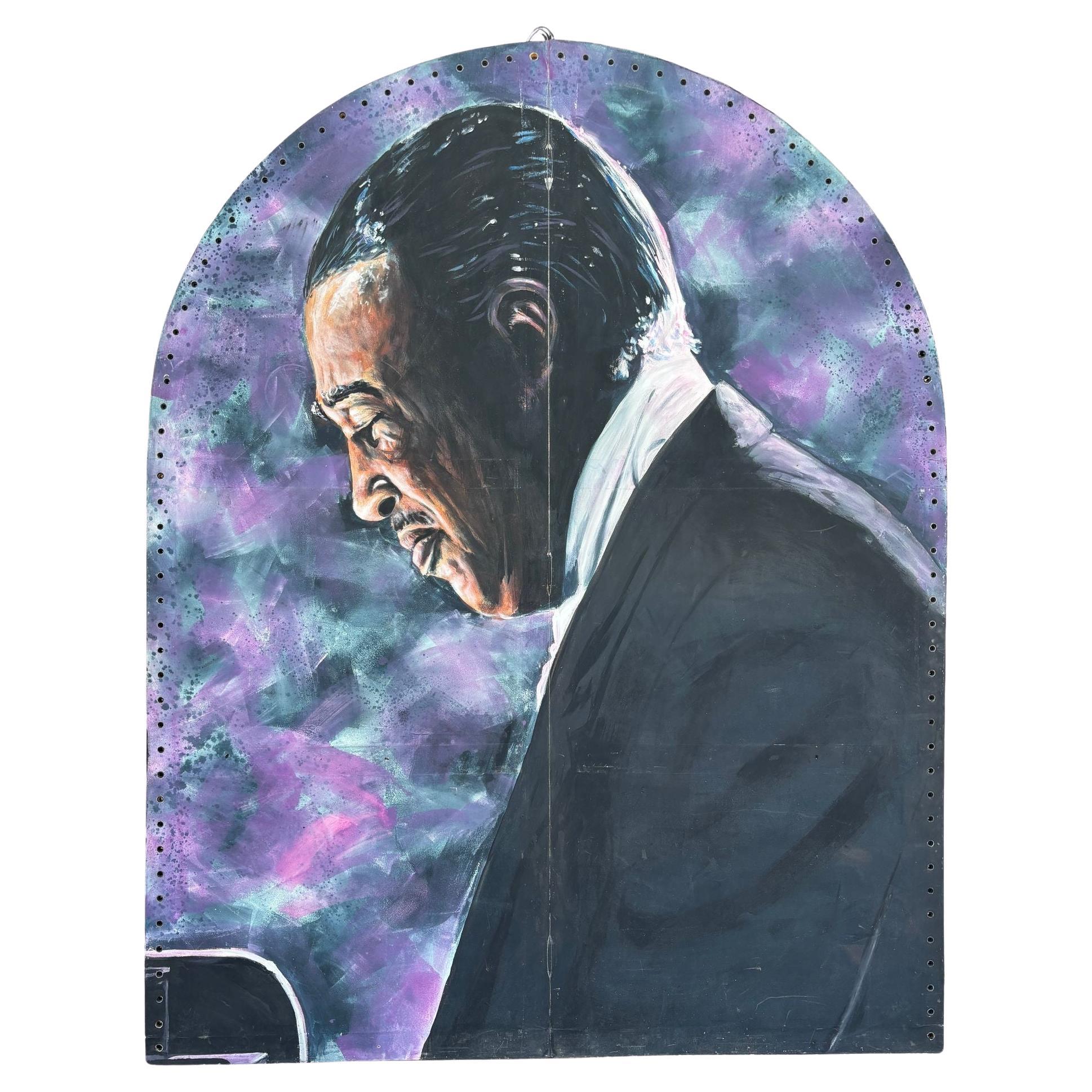 Olio su tela alto 10 piedi con ritratto di Count Basie Up & Up Foldes